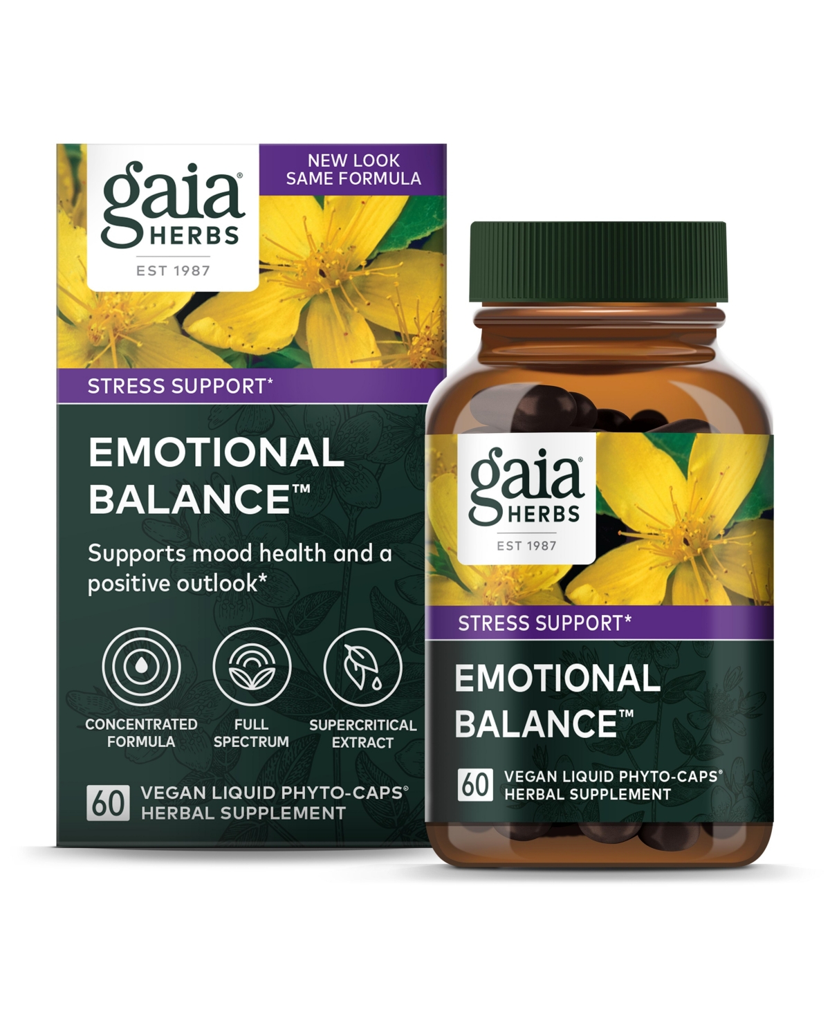 Emotional Balance - Stress Support Supplement to Help the Body Cope with Stress - With St. John's Wort, Passionflower, Vervain, and Oats -