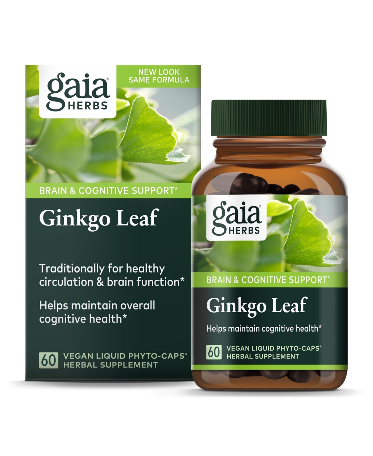 Ginkgo Leaf - Traditionally Used to Support Healthy Circulation and Brain Function - Organic, Herbal Supplement - 60 Liquid Phyto-Capsules