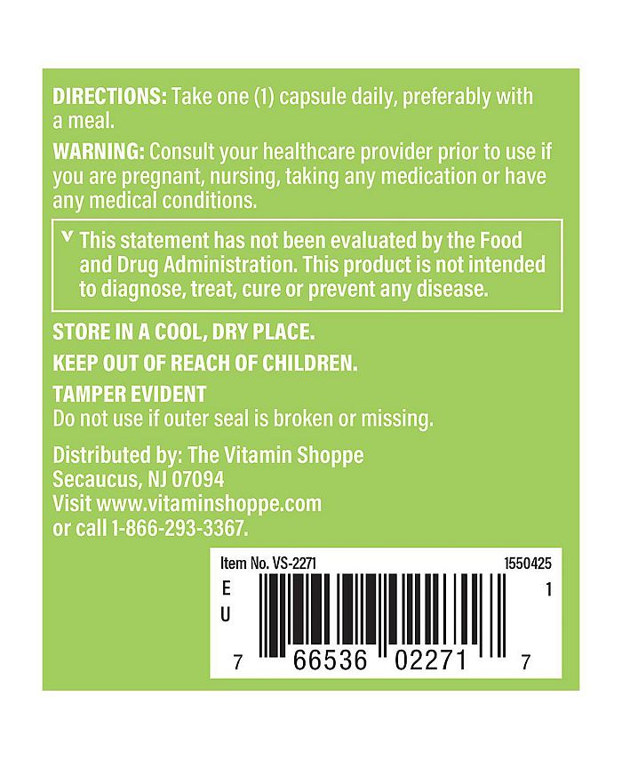 The Vitamin Shoppe Bacopa for Brain Health 500 MG (100 Capsules) Macy's