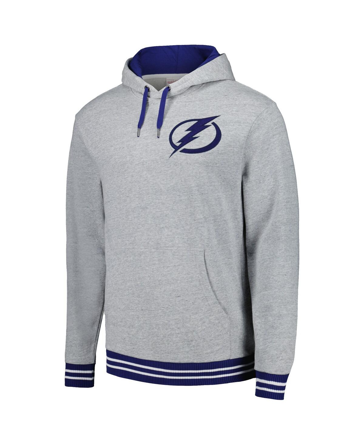 Mitchell & Ness Men's  Heather Gray Tampa Bay Lightning Classic French Terry Pullover Hoodie In Heather Gray