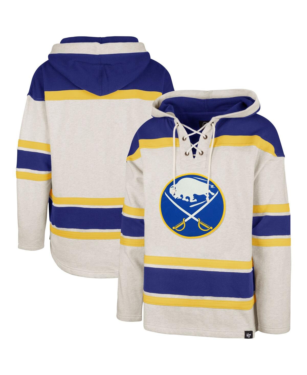 47 Brand Men's ' Oatmeal Buffalo Sabres Rockaway Lacer Pullover Hoodie
