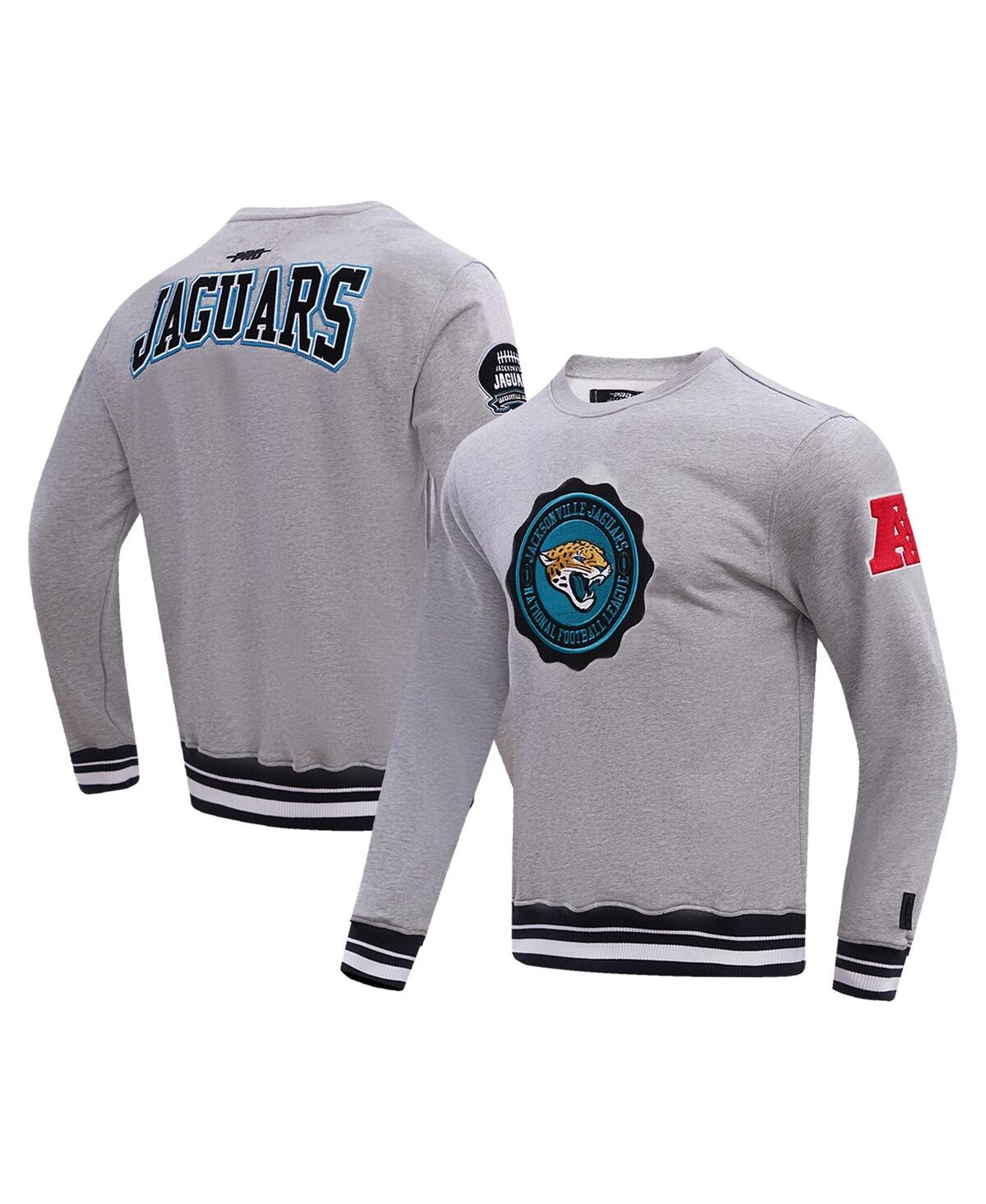 Pro Standard Men's  Heather Gray Jacksonville Jaguars Crest Emblem Pullover Sweatshirt