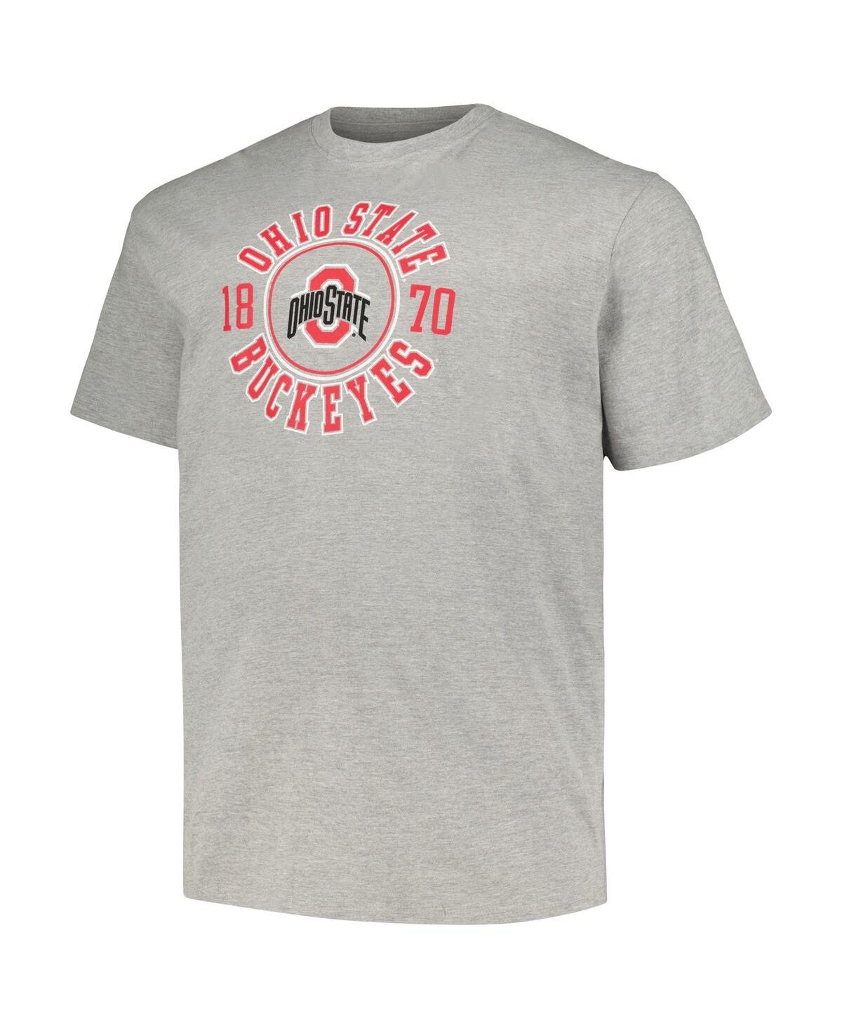 Shop Champion Men's  Heather Gray Ohio State Buckeyes Big And Tall Circle Logo T-shirt