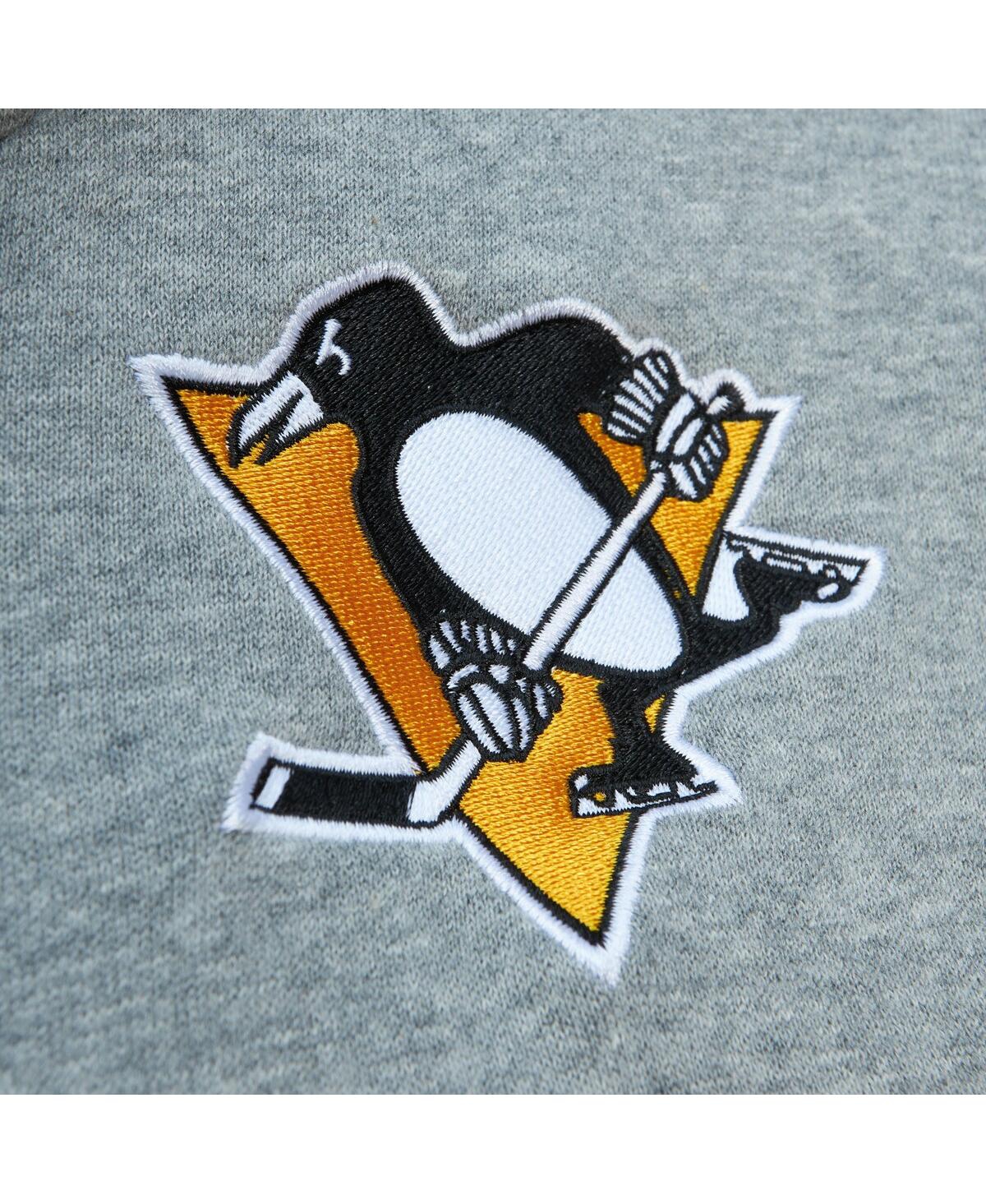 Mitchell & Ness Men's  Black, Gray Pittsburgh Penguins Head Coach Pullover Hoodie In Black,gray