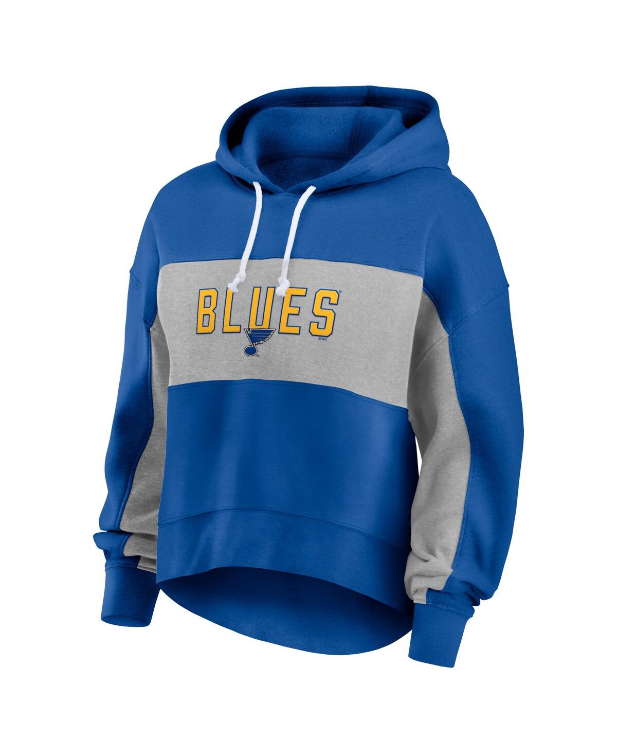 Shop Fanatics Women's  Blue St. Louis Blues Filled Stat Sheet Pullover Hoodie