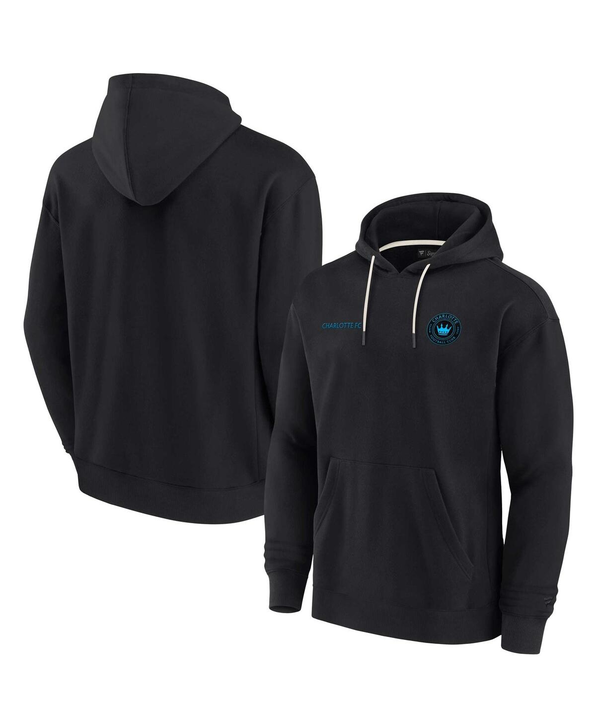 Shop Fanatics Signature Men's And Women's  Black Charlotte Fc Super Soft Fleece Pullover Hoodie