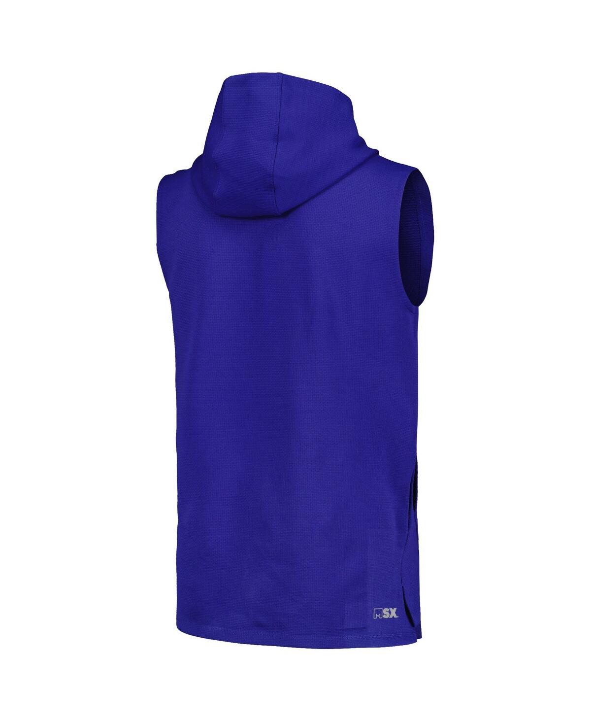 Shop Msx By Michael Strahan Men's  Royal Los Angeles Rams Marathon Sleeveless Pullover Hoodie