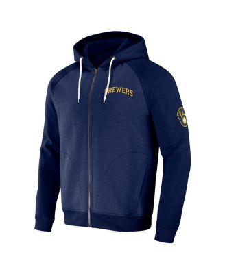 Men's Darius Rucker Collection by Navy Milwaukee Brewers Raglan Full-Zip Hoodie