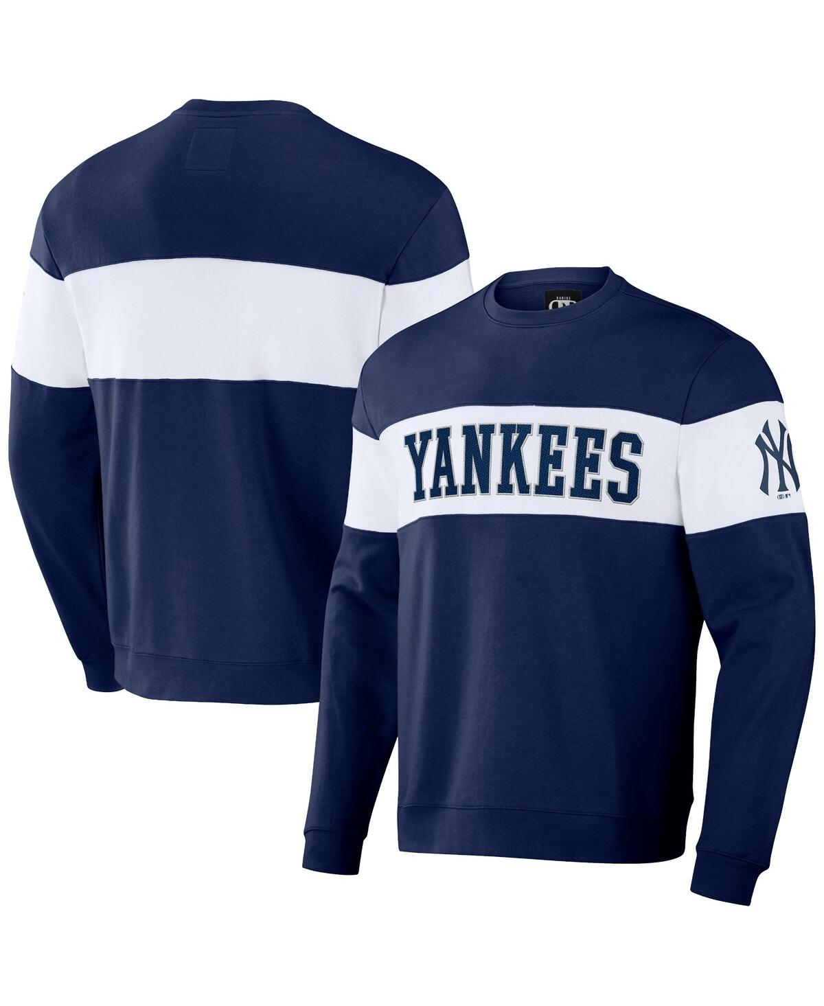 Fanatics Men's Darius Rucker Collection By  Navy New York Yankees Stripe Pullover Sweatshirt