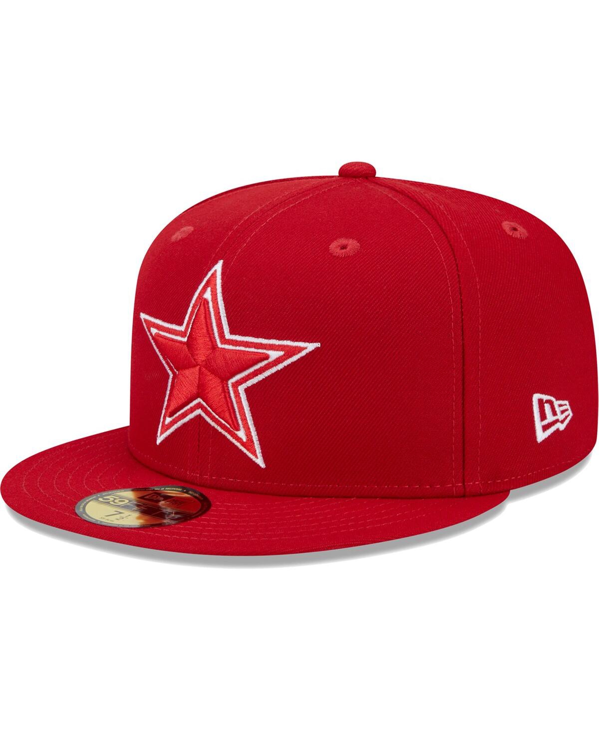New Era Men's  Scarlet Dallas Cowboys Super Bowl Xxvii Main Patch 59fifty Fitted Hat In Scarlet
