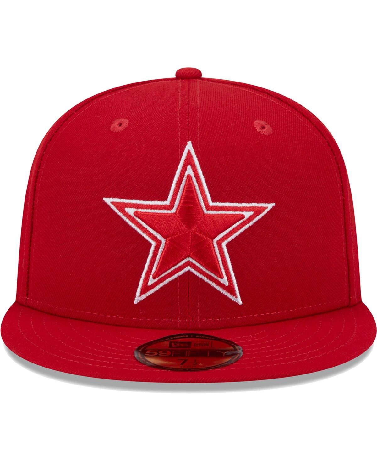 New Era Men's  Scarlet Dallas Cowboys Super Bowl Xxvii Main Patch 59fifty Fitted Hat In Scarlet