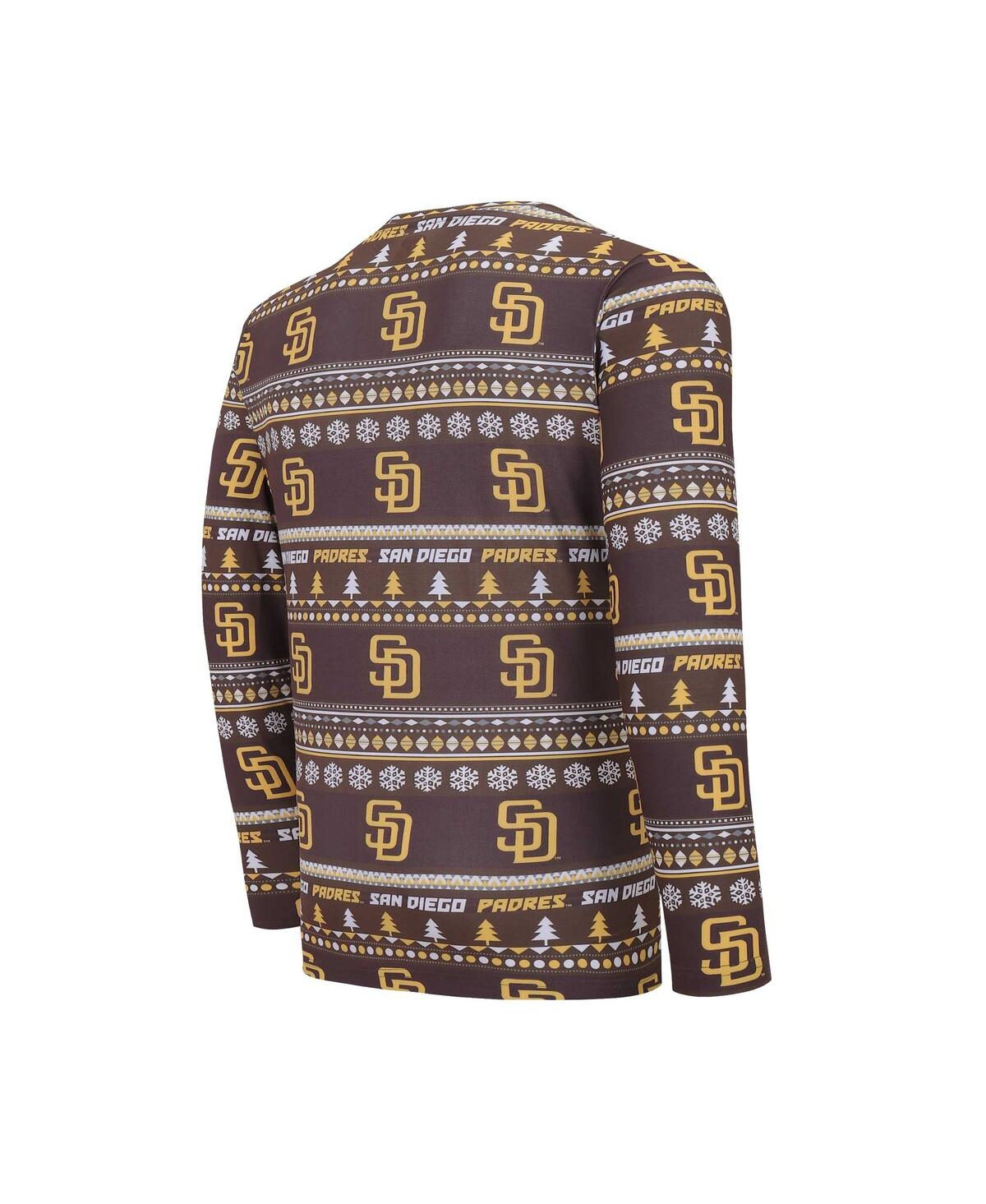 Shop Concepts Sport Men's  Brown San Diego Padres Knit Ugly Sweater Long Sleeve Top And Pants Set