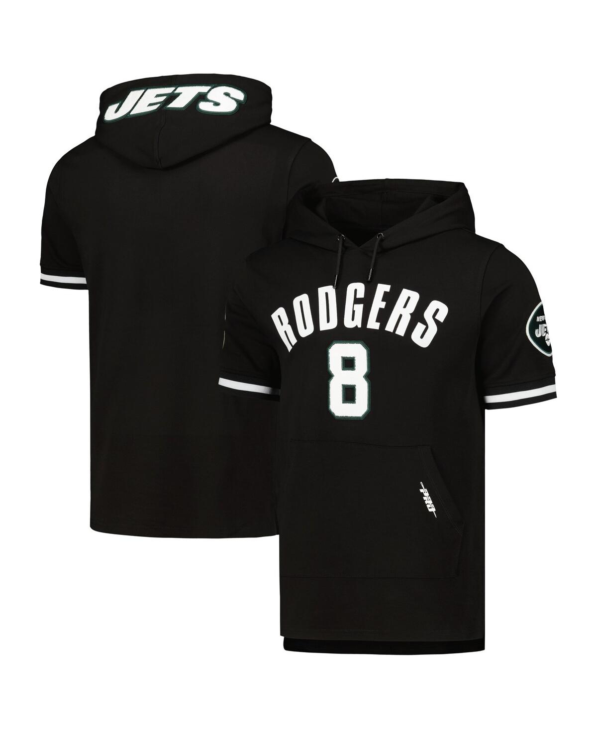 Shop Pro Standard Men's  Aaron Rodgers Black New York Jets Player Name And Number Hoodie T-shirt
