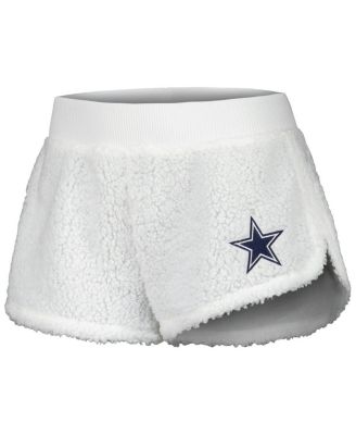 Women's  White Dallas Cowboys Fluffy Pullover Sweatshirt and Shorts Sleep Set