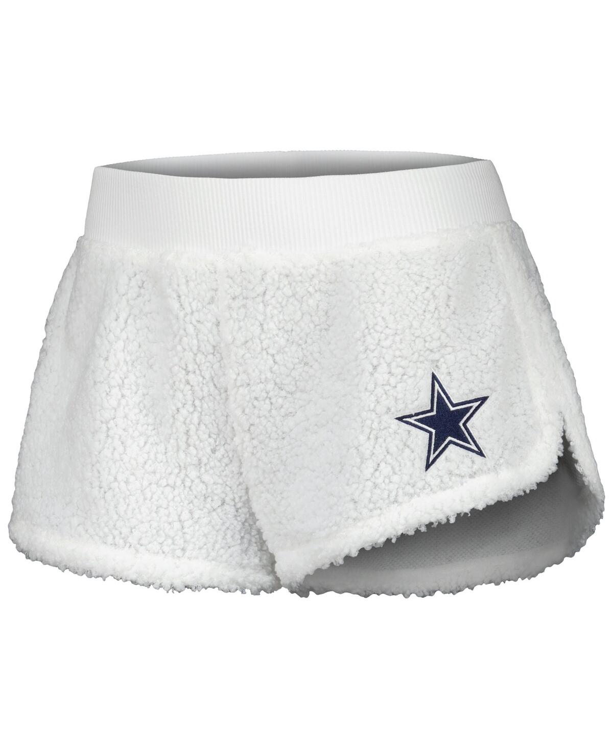Shop Concepts Sport Women's  White Dallas Cowboys Fluffy Pullover Sweatshirt And Shorts Sleep Set
