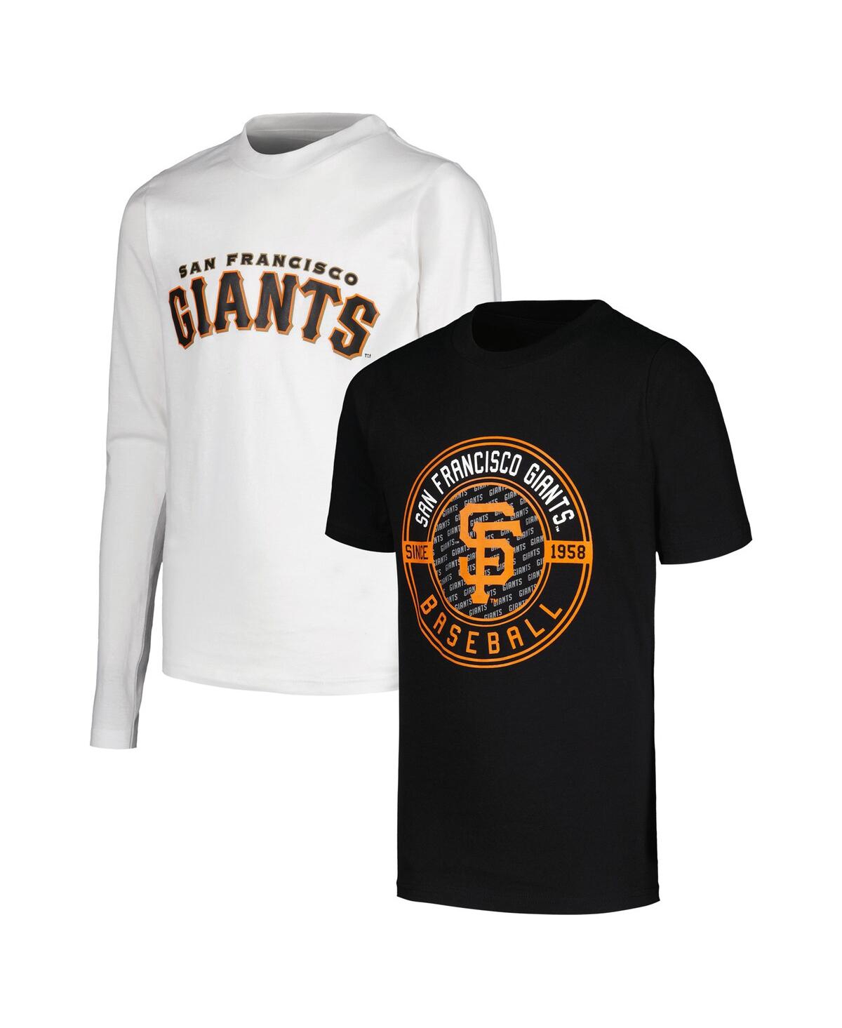 Stitches Kids' Big Boys  Black, White San Francisco Giants T-shirt Combo Set In Black,white