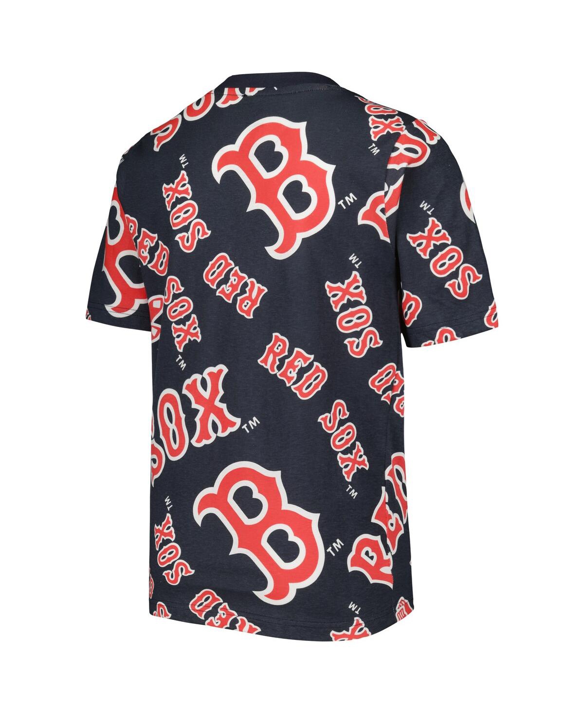 Stitches Big Boys  Navy Boston Red Sox Allover Team T-shirt In Navy