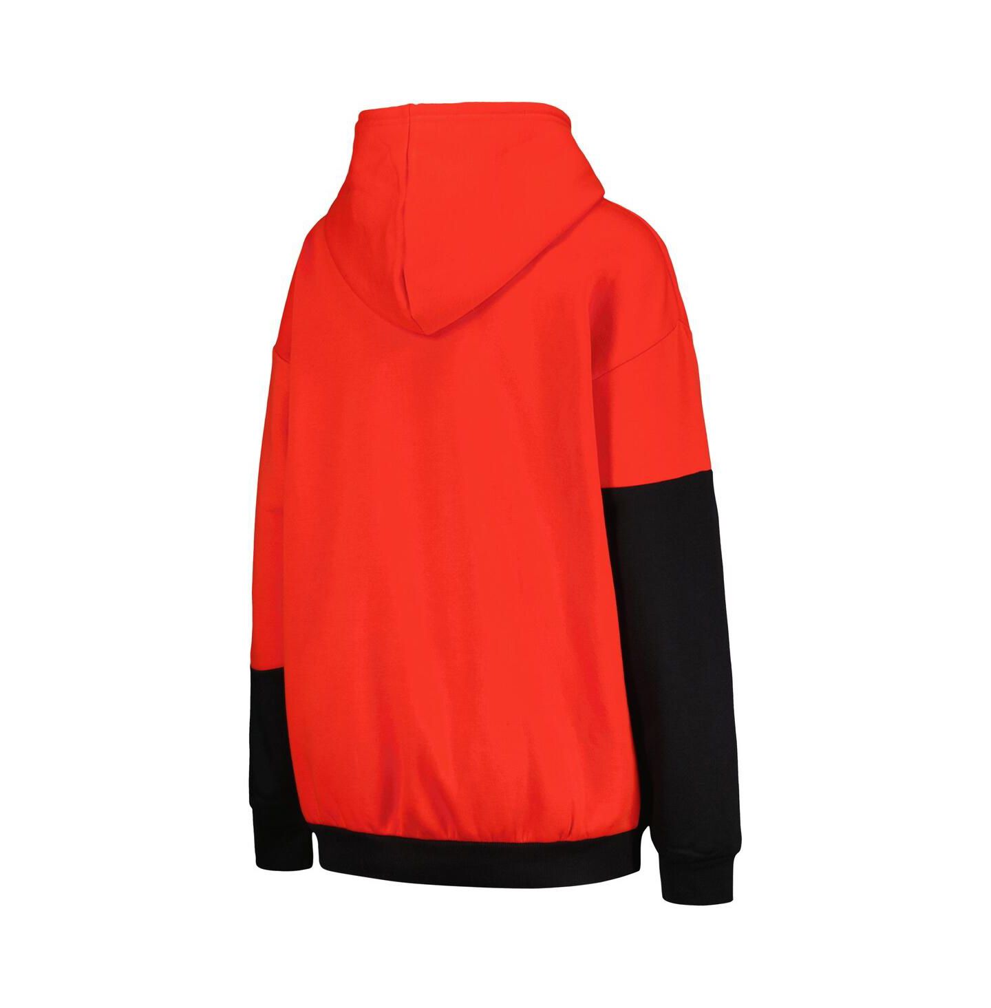 Женское худи Gameday Couture Scarlet, Black Nebraska Huskers Matchmaker Diagonal Cowl Pullover — фото 3