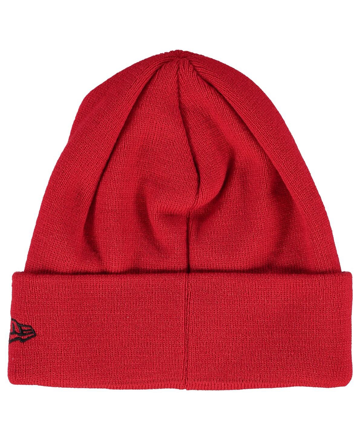 Shop New Era Men's And Women's  Red Manchester United Basic Cuffed Knit Hat