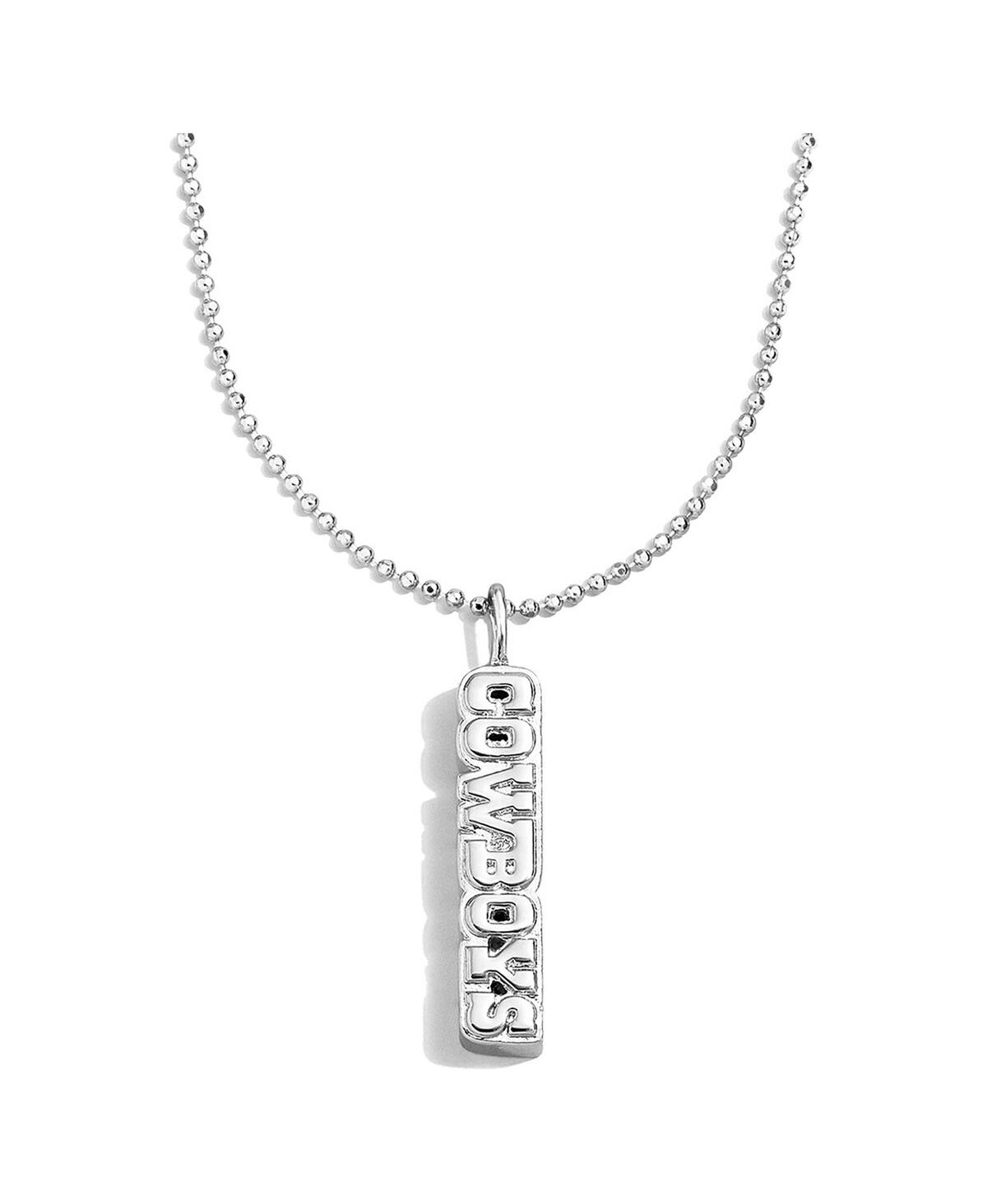Shop Baublebar Women's  Dallas Cowboys Logo Pendant Necklace In Silver-tone