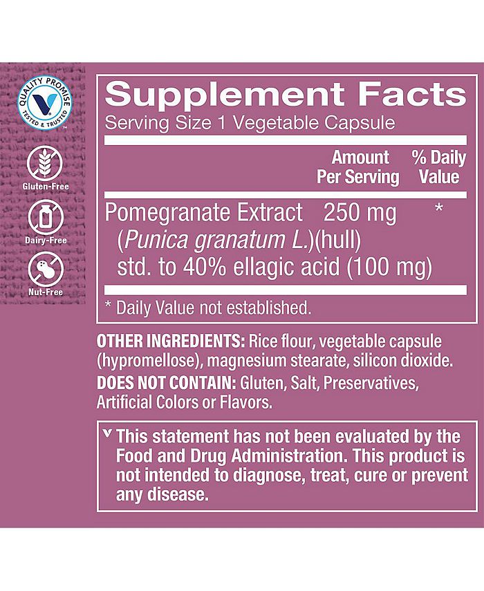 The Vitamin Shoppe Pomegranate Extract Antioxidant 250 MG (100