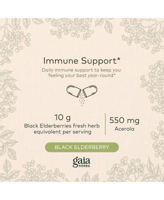 Black Elderberry - Daily Immune Support Supplement to Help Maintain Well-Being- With Black Elderberries and Acerola Fruit for Antioxidant Support - 120 Capsules (60-Day Supply)