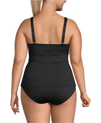 Plus Size DD-Cup V-Neck Underwire Tankini Swimsuit Top