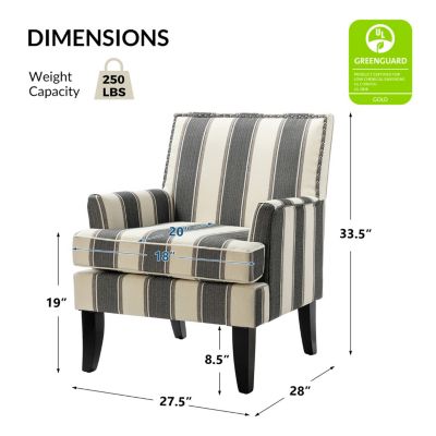 Herrera Classic Upholstered Armchair with Nail Head Trim