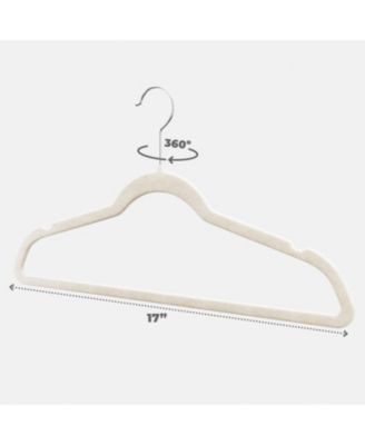 50-pack Ivory Velvet Hangers - Ultra-Thin Hangers - Non-slip for Skirts and Pants Hangers