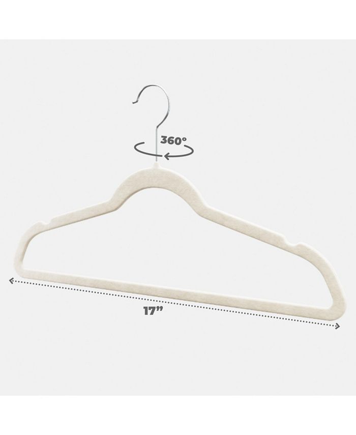Homeitusa 50pack Ivory Velvet Hangers UltraThin Hangers Nonslip