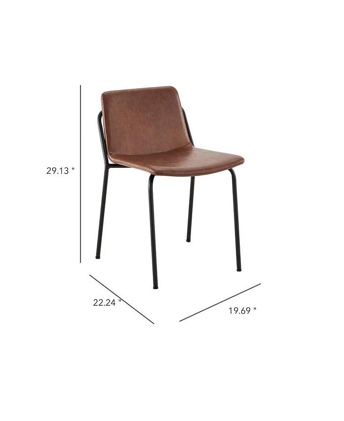 COLAMY Modern PU Leather Metal Dining Chair, Set of 2 Macy's
