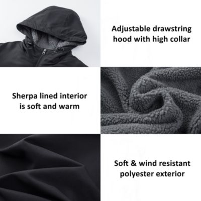 Mens Sherpa Lined Parka Hooded Winter Coat Cargo Utility Jacket