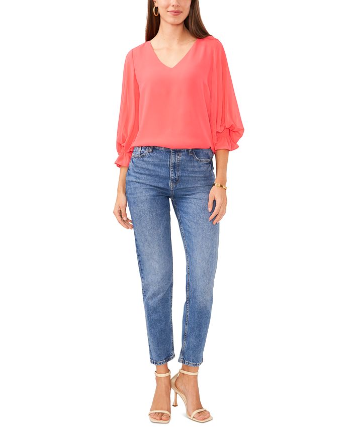 Vince Camuto Women's BalloonSleeve VNeck Blouse Macy's