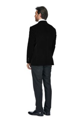 Men's 2 Piece Double Breasted Velvet Birdseye Lapel Slim Fit Tuxedo