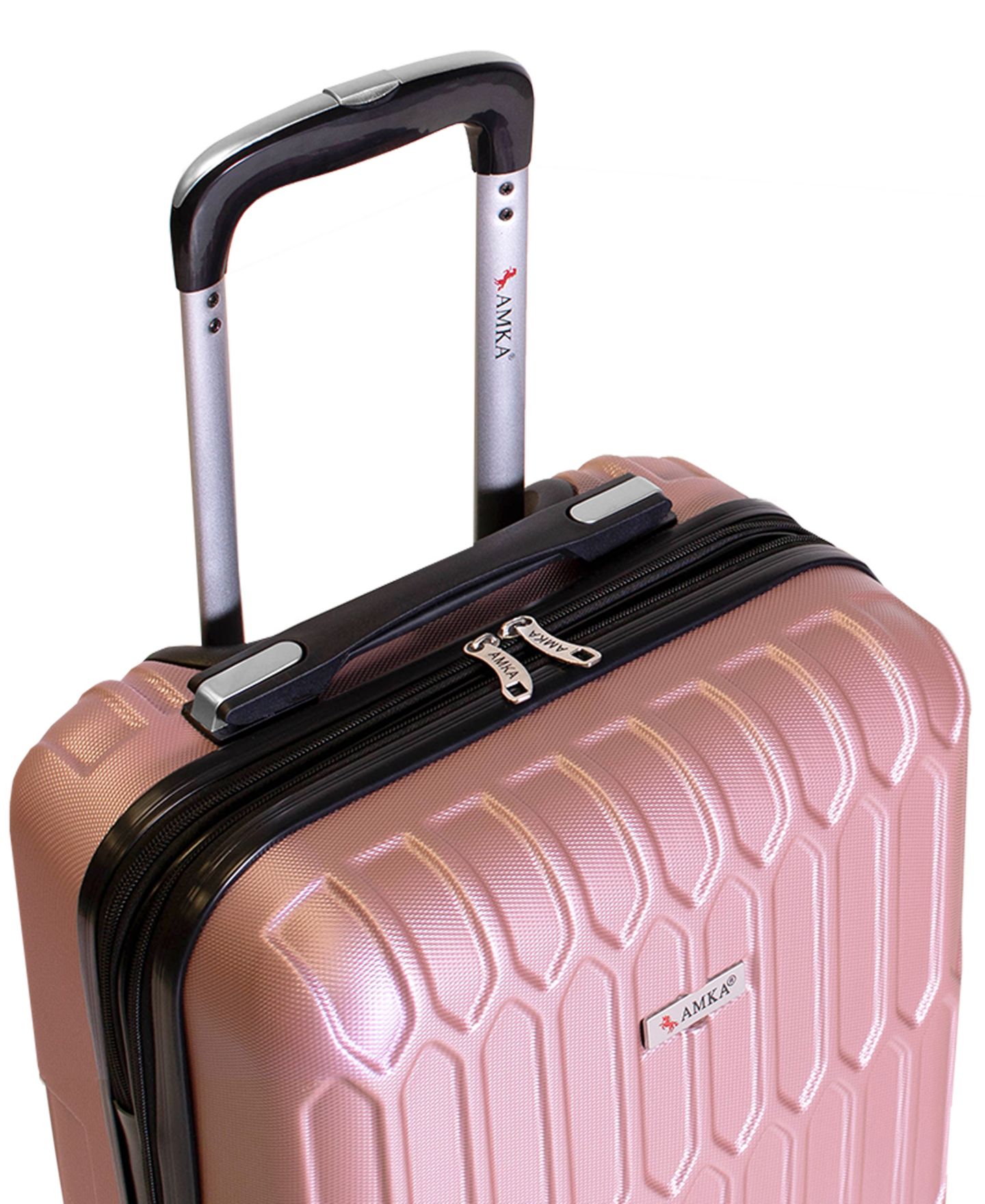 Чемодан AMKA Honeycomb 20" Carry-On Expandable Spinner Suitcase, цвет: Розовое золото — фото 2