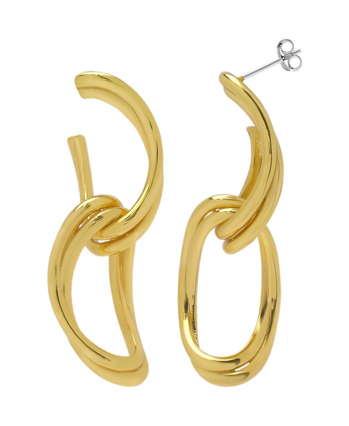Macy's 14K Gold Plated Dangle Swirl Earring Macy's
