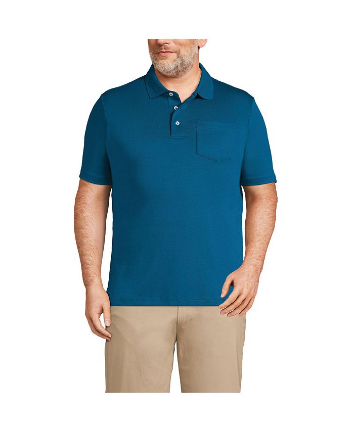 Lands' End Men's Tall Short Sleeve Super Soft Supima Polo Shirt with ...