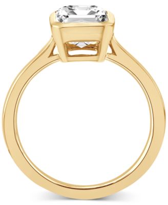 Certified Lab Grown Diamond Emerald-Cut Bezel Solitaire Engagement Ring (3 ct. t.w.) in 14k Gold