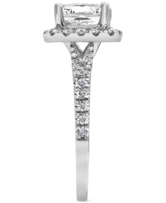 Certified Lab Grown Diamond Cushion Halo Engagement Ring (3 ct. t.w.) in 14k Gold