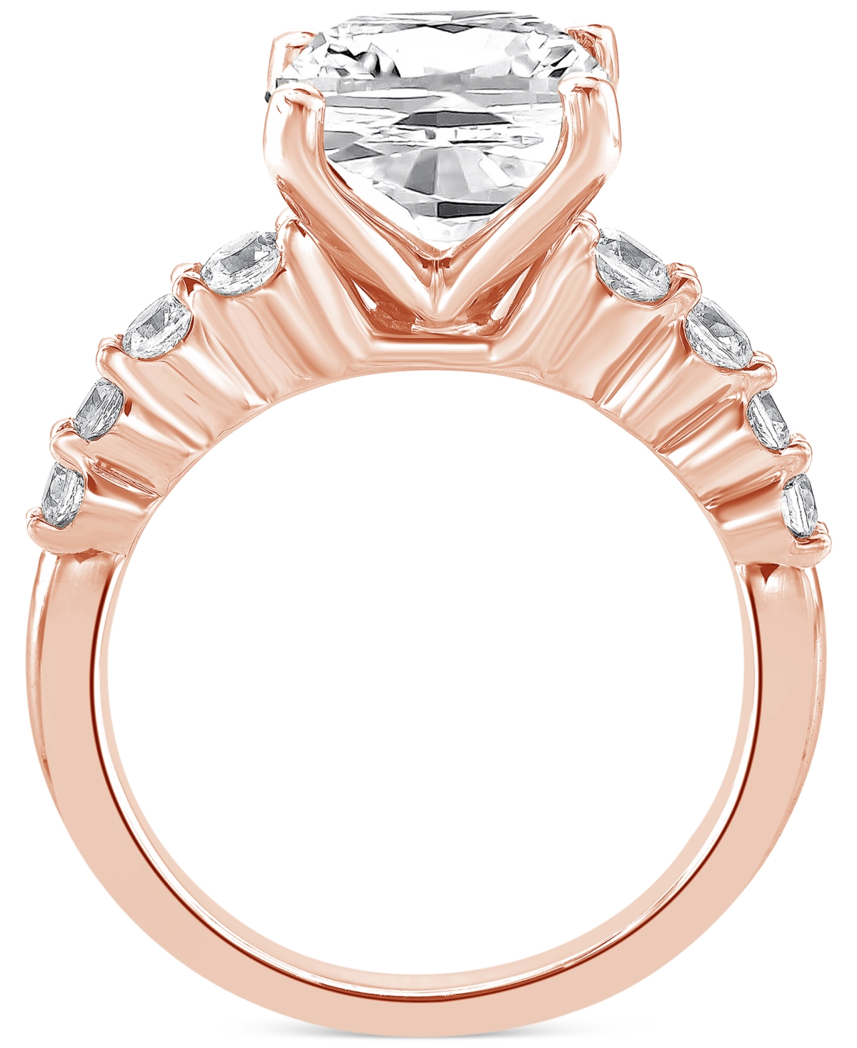 Badgley Mischka Certified Lab Grown Diamond Cushion Engagement Ring (5-1/2 ct. t.w.) in 14k Gold