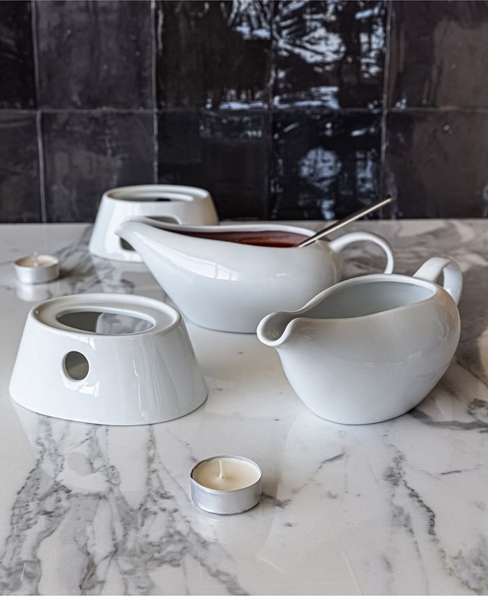 Over and Back Gravy Boat and Warmer Stand, Set of 2 Macy's