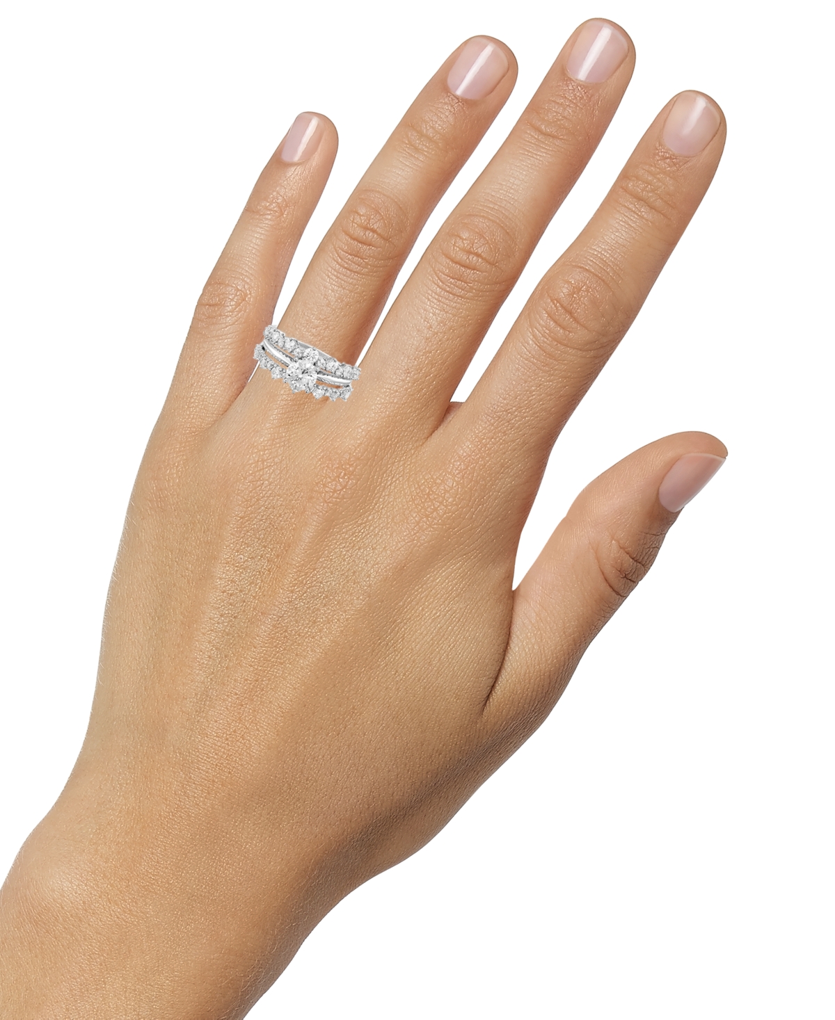 Macy's Diamond Ring Guard Enhancer (1 Ct. T.w.) In 14k White Gold In White Gold