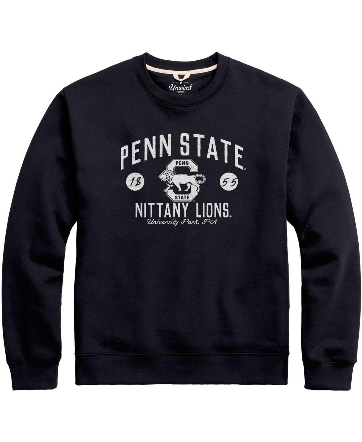 League Collegiate Wear Men's  Navy Distressed Penn State Nittany Lions Bendy Arch Essential Pullover