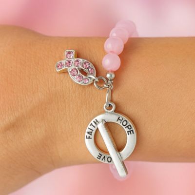 Pink Cat Eye Cancer Bracelet | Together we can find a cure