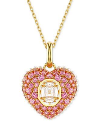 Swarovski - Gold-Tone Hyperbola Pendant Octagon Cut Necklace, 15" + 2-3/4" extender