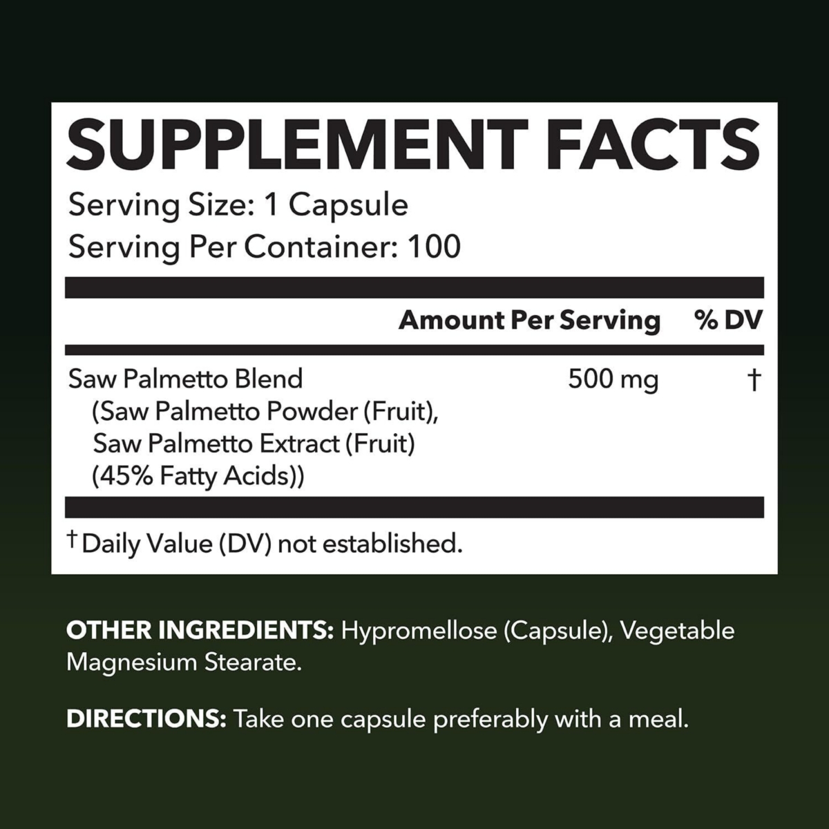 Havasu Nutrition Saw Palmetto Capsules, Prostate Supplement for Men, Reduce Balding & Hair Thinning, Dht Blocker, Havasu Nutrition, 100ct