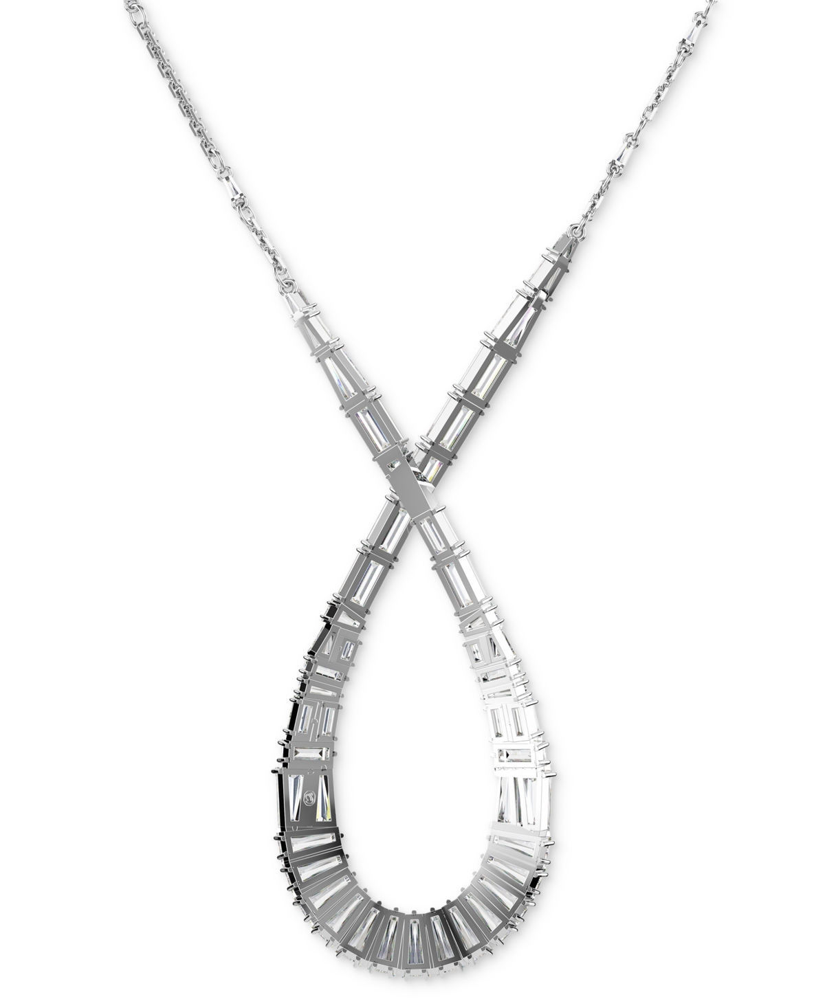 Shop Swarovski Rhodium-plated Mixed Crystal Infinity Pendant Necklace, 15" + 2-3/4" Extender In Silver