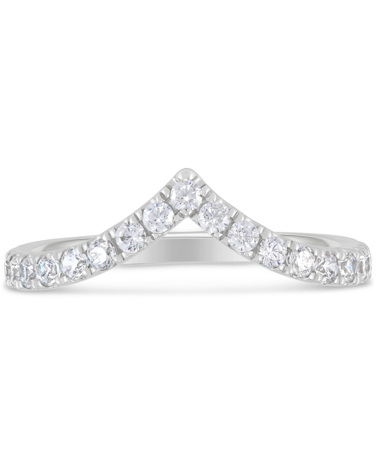 Shop Grown With Love Igi Certified Lab Grown Chevron Band (1/2 Ct. T.w.) In 14k White Gold