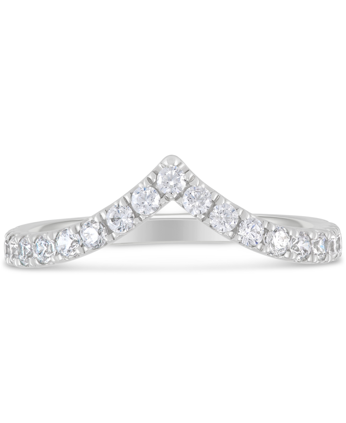 Grown With Love Igi Certified Lab Grown Chevron Band (1/2 Ct. T.w.) In 14k White Or Yellow Gold In White Gold