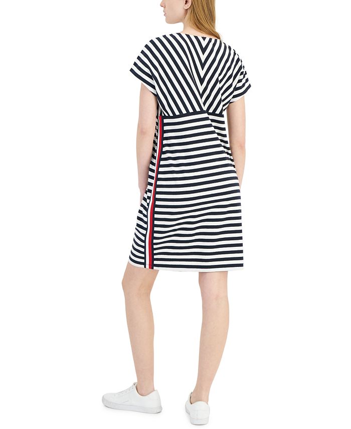 tommy hilfiger women's neck tie a line dress